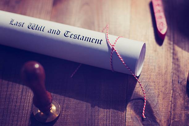 notary public wax stamp and testament and last will
